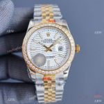 Swiss Quality Copy Rolex Datejust 41 mm Watch Two Tone Diamond Bezel Motif Dial Citizen 8215